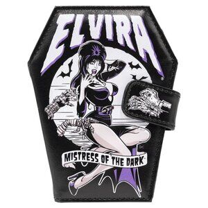 Elvira Monster Hands Black & White Vegan Leather Coffin Bifold Wallet…